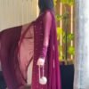 pose_6.jpg Berry 4-Piece Long Handwork Dress | Stitched & Unstitched
