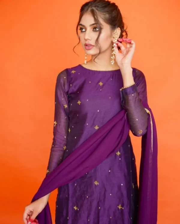 raqs e gull Raqs-e-Gul SILK 3-Piece Embroidered Dress | Stitched