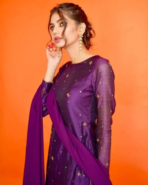 raqs e gull 8 Raqs-e-Gul SILK 3-Piece Embroidered Dress | Stitched