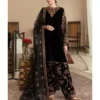 Shadow Elegance 3-Piece Velvet Embroidered Dress | Stitched