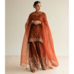 Copper Rose (DHANAK) 3-Piece Tilla & Sequins Ensemble | Stitched & Unstitched