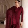 Burgundy (Chiffon) Saree 4-Piece Saree Ensemble | Stitched & Unstitched