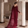 Burgundy (Chiffon) Saree 4-Piece Saree Ensemble | Stitched & Unstitched