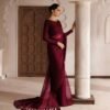 Burgundy (Chiffon) Saree 4-Piece Saree Ensemble | Stitched & Unstitched