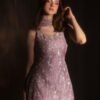 Lilac (SILK) 3-Piece Silver Tilla Embroidered Ensemble | Stitched & Unstitched