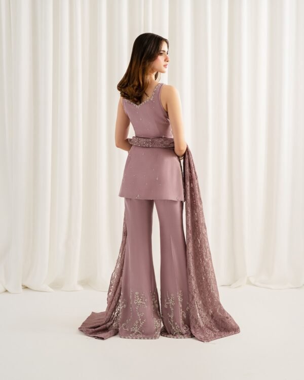 Lilac (SILK) 3-Piece Silver Tilla Embroidered Ensemble | Stitched & Unstitched