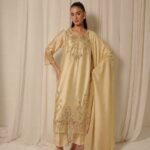 Caramel Rose (SILK) 3-Piece Handworked Ensemble | Stitched & Unstitched