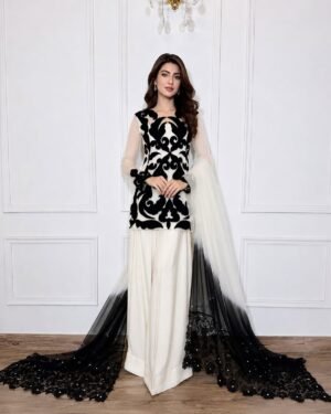 Viola3 Black Pearl 4-Piece Embroidered Ensemble | Stitched & Unstitched